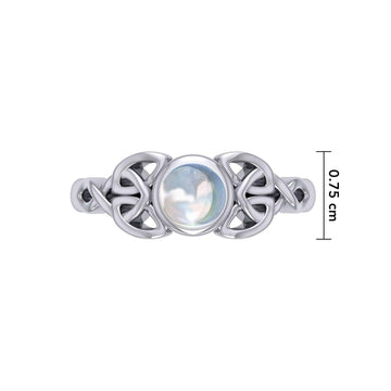 Celtic Knotwork and Gem Silver Ring TR3576 - Jewelry